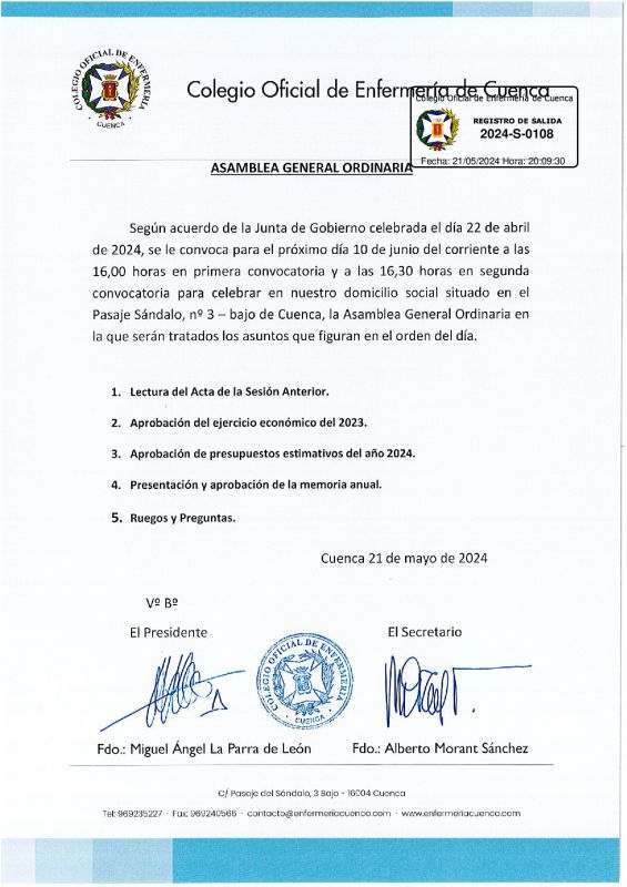 Convocatoria Asamblea General Ordinaria