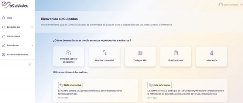 eCuidados prescripción, una plataforma para facilitar la práctica asistencial enfermera y el manejo de medicamentos